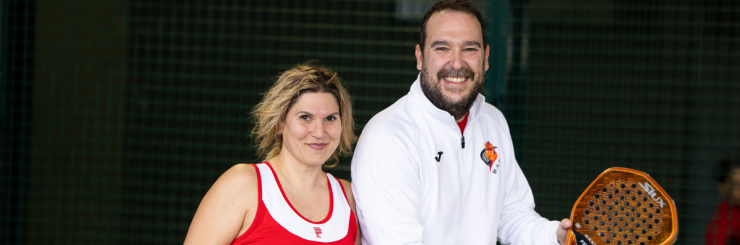 Dos jugadores del circuito de pádel Estrella Damm